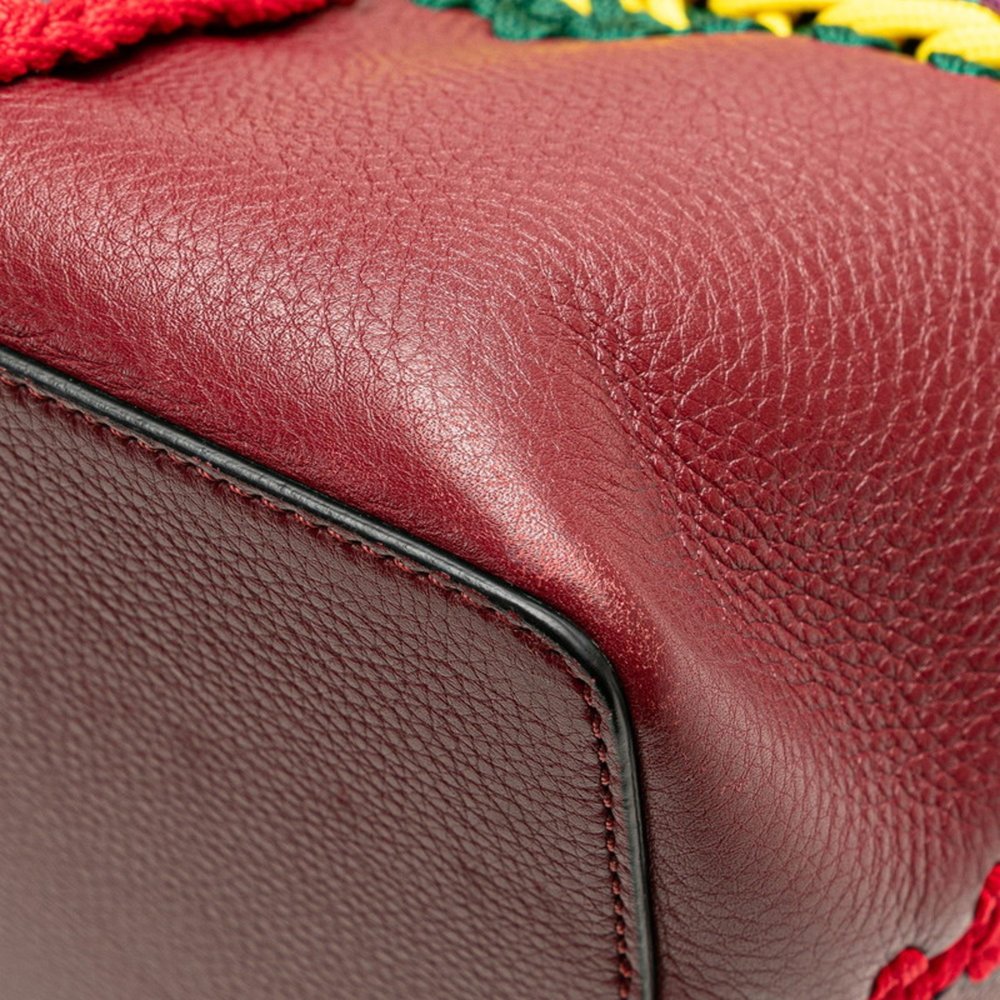 VALENTINO Shoulder Bag Bordeaux Multicolor Leather - Picture 5 of 8